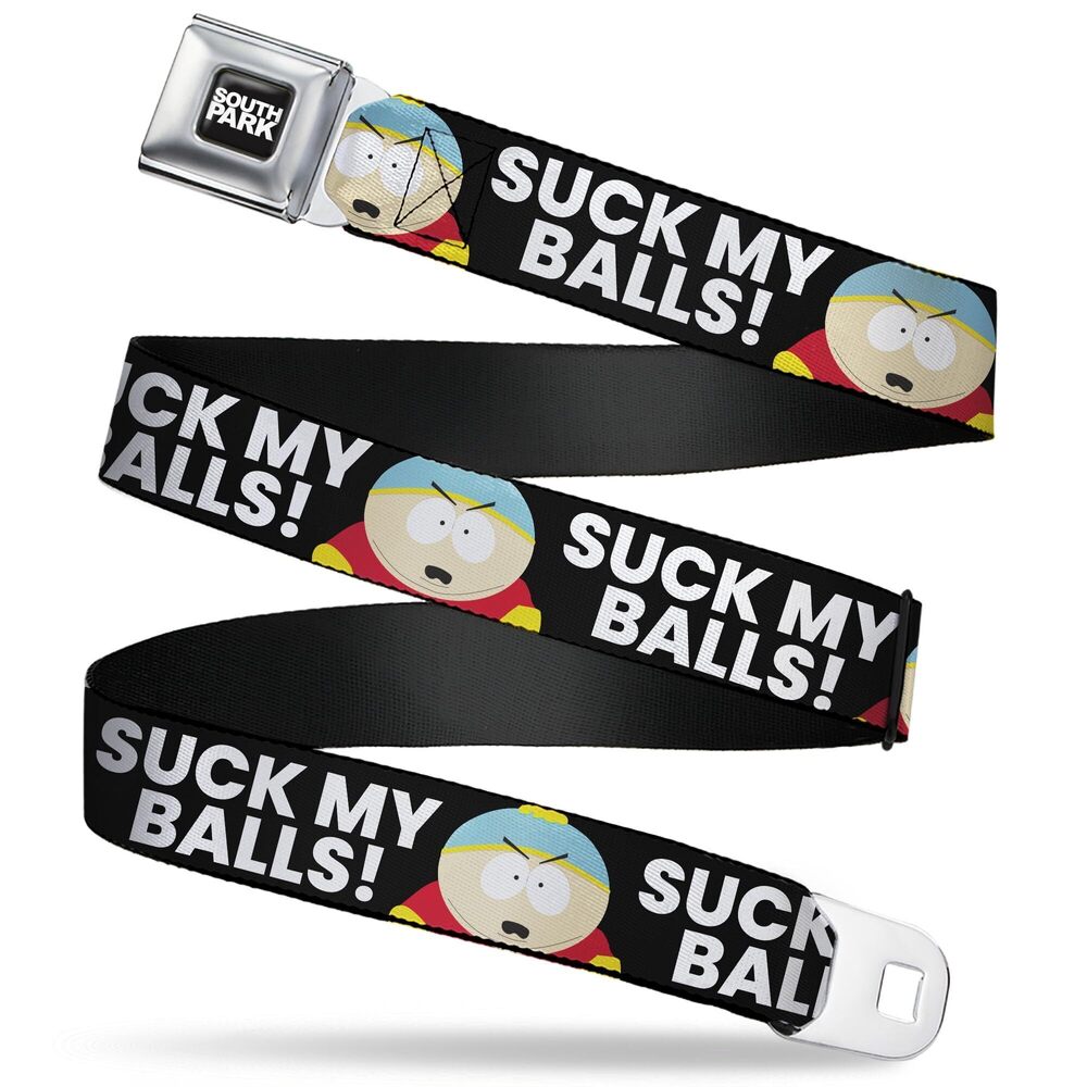 2829 Comedy Central Belt, Seatbelt Buckle Belt, South Park Cartman Suck My